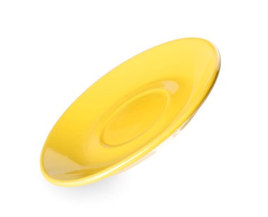 Beyaz arka plan üzerinde izole sarı tabak