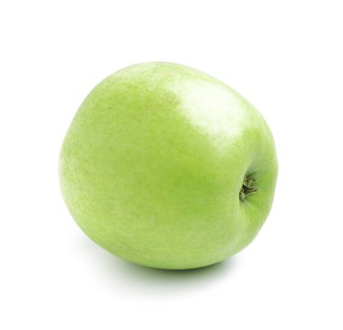 beyaz zemin üzerinde olgunlaşmış yeşil elma