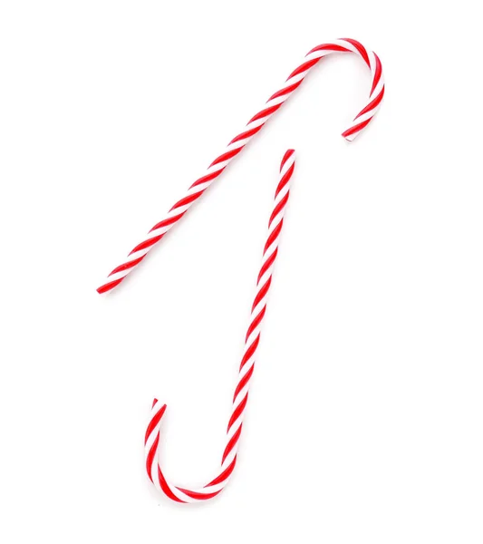 Sweet Candy Canes Isolated White Background — ストック写真