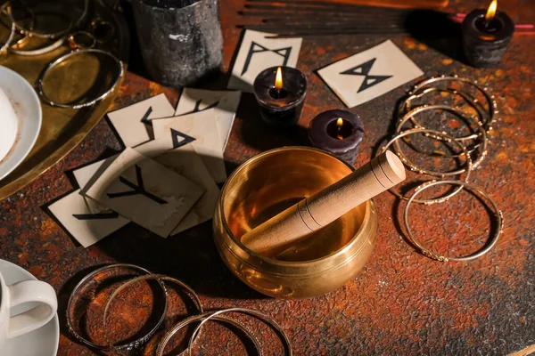 Magic Attributes Fortune Teller Table — Stock Photo, Image