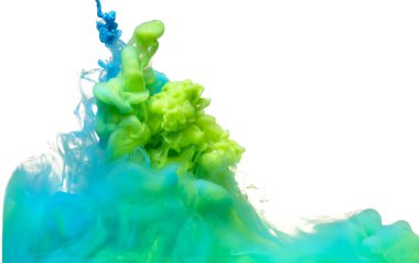 Beyaz arka planda soyut boya sıçramaları