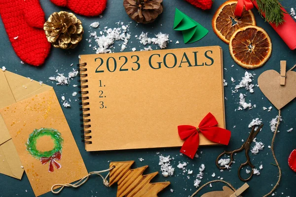 Cuaderno Con Lista Tareas Pendientes Blanco Para Año 2023 Decoración — Foto de Stock