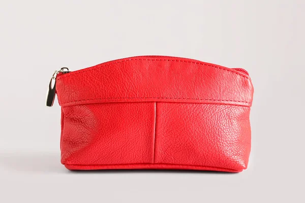 Red Cosmetic Bag Isolated White Background — Stock Photo, Image