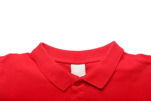 Red Shirt White Background Closeup — Stock Photo, Image