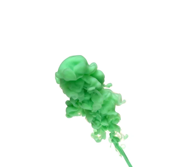 Abstraktní Cákání Zelené Barvy Bílém Pozadí — Stock fotografie