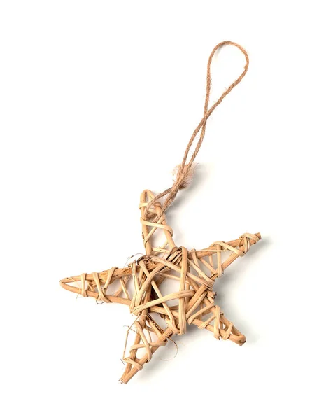 Jul Dekoration Form Stjärna Vit Bakgrund — Stockfoto