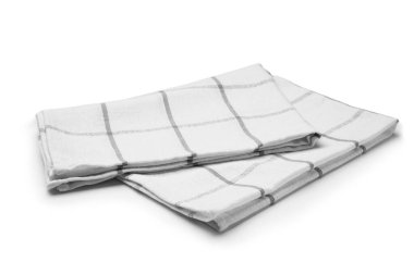 Beyaz arka plan üzerinde katlanmış peçete