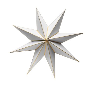 Beyaz arka planda izole edilmiş şık bir Noel dekoru