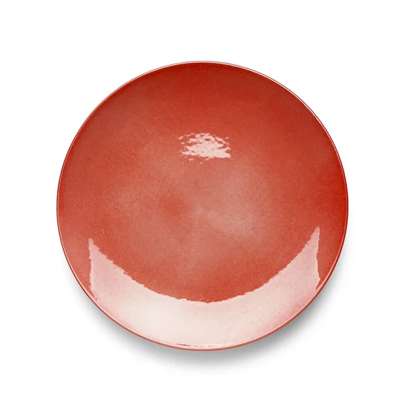 Красная Керамическая Плита Белом Фоне — стоковое фото