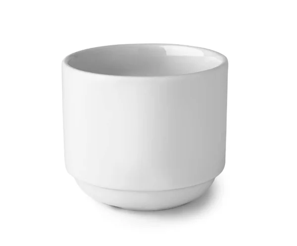 Empty Ceramic Glass White Background — Stock Photo, Image