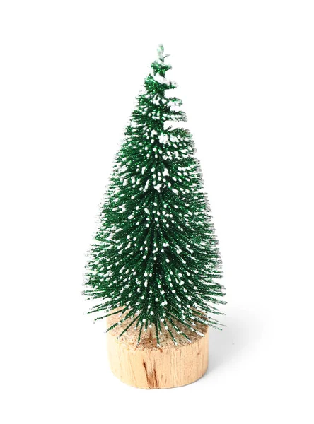 Árvore Natal Decorativa Fundo Branco — Fotografia de Stock