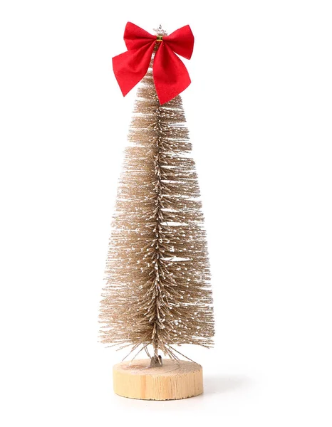 Hermoso Árbol Navidad Decorativo Aislado Sobre Fondo Blanco —  Fotos de Stock