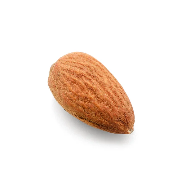 Single Almond White Background — Stock Photo, Image