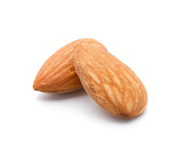 Tasty Almonds White Background — Stock Photo, Image