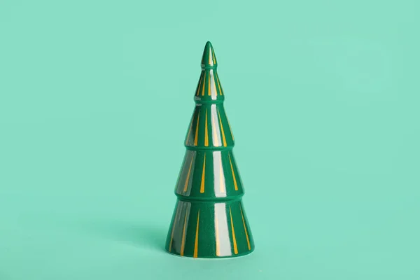 Mooie Keramische Kerstboom Kleur Achtergrond — Stockfoto