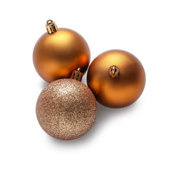 Three Christmas Balls Isolated White Background — Stock Photo, Image