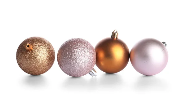 Heap Beautiful Christmas Balls Isolated White Background — Stock Photo, Image