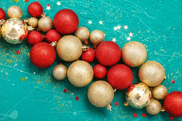 Belle Palle Natale Con Stelle Sfondo Grunge — Foto Stock
