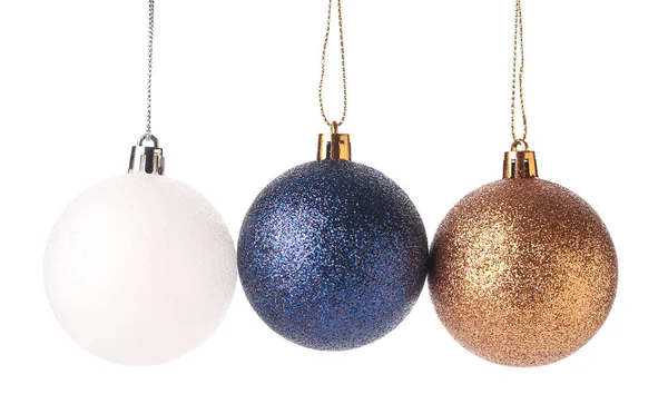 Christmas Balls Hanging White Background — Stock Photo, Image