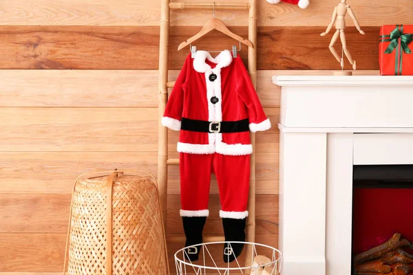 Ladder Children Santa Pajamas Living Room — Stock Photo, Image