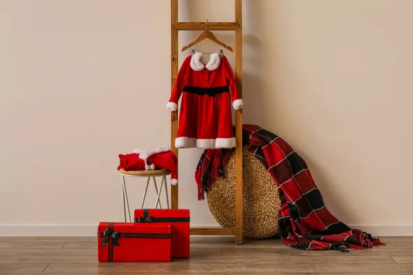 Interior Room Children Santa Pajamas Ladder — Stock Photo, Image