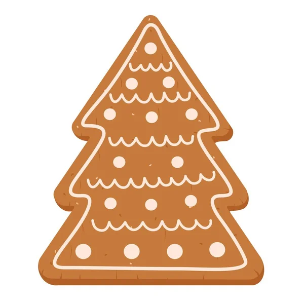 Biscotto Pan Zenzero Forma Albero Natale Sfondo Bianco — Vettoriale Stock