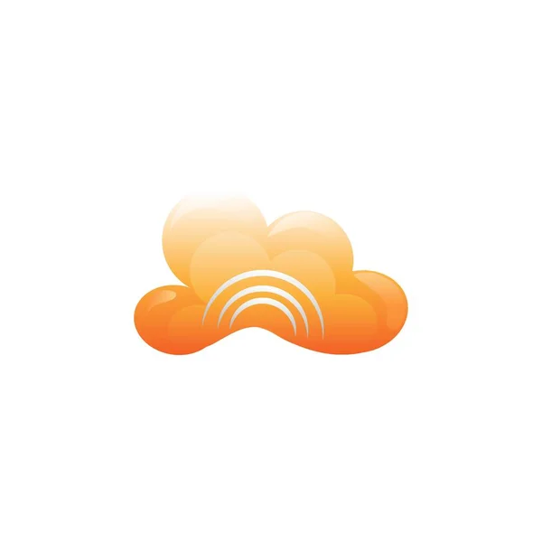 Narancs Felhő Fehér Háttér — Stock Vector