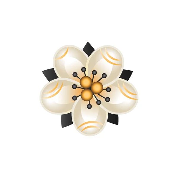 Gyönyörű Virág Fehér Háttér — Stock Vector