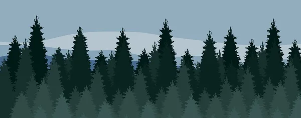 Vue Sur Belle Forêt Conifères — Image vectorielle