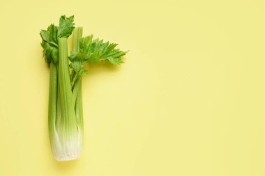 Renkli arkaplanda bir demet taze kereviz