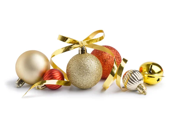 Beautiful Christmas Decorations Isolated White Background — Stock Photo, Image