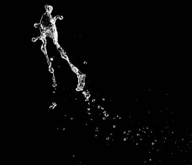 Siyah arka plan üzerine tatlı su sıçrama