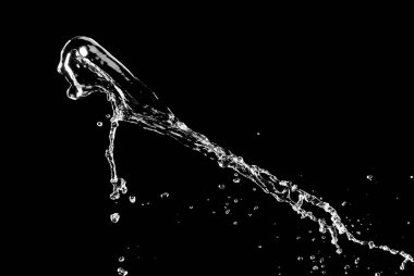 Siyah arka plan üzerine tatlı su sıçrama