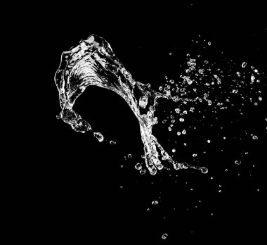 Siyah arka plan üzerine tatlı su sıçrama