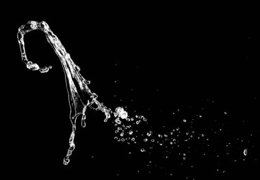 Siyah arka plan üzerine tatlı su sıçrama