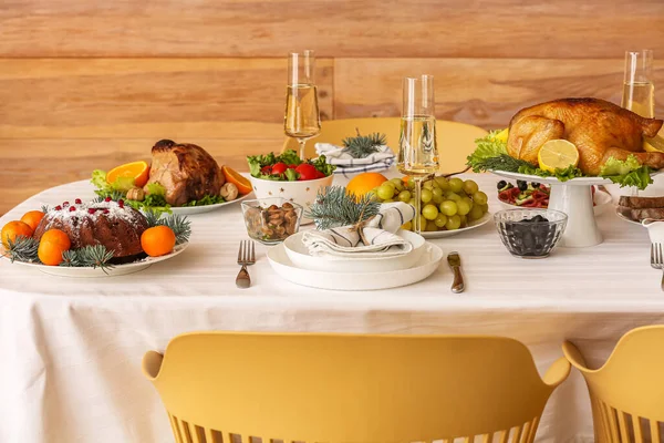 Tasty Dishes Christmas Celebration Table — Stock Photo, Image