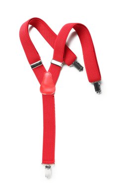 Beyaz arkaplanda kırmızı askılar