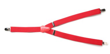 Beyaz arkaplanda kırmızı askılar