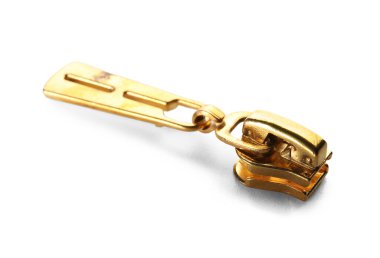 Metal fermuar beyaz arkaplanda izole edildi