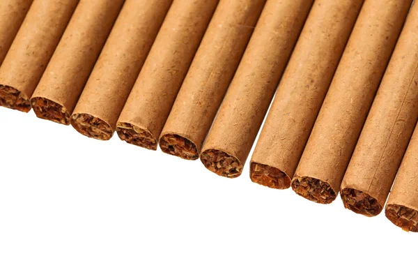 Whole Cigarettes Isolated White Background Closeup — Stock Photo, Image