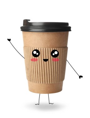 Beyaz arka planda güzel bir kahve fincanı.