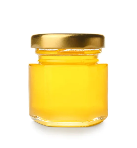 Tasty Honey Jar White Background — Stock Photo, Image
