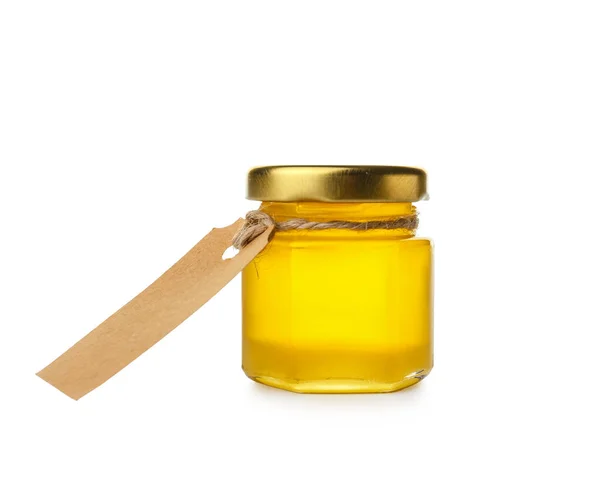 Honey Bonbonniere Blank Tag White Background — Stock Photo, Image