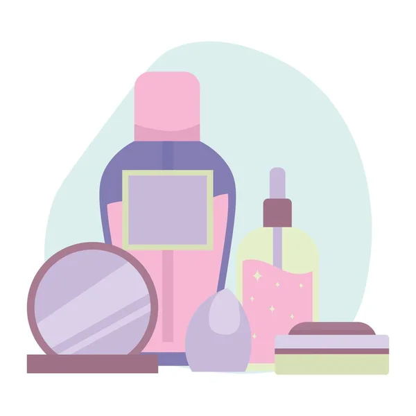 Kosmetika Och Tillbehör Till Makeup Artist Vit Bakgrund — Stock vektor