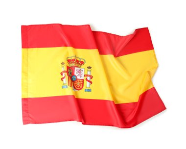 Beyaz arkaplanda İspanya bayrağı, üst görünüm