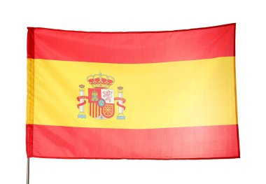 İspanya beyaz arka plan üzerinde sallayarak bayrak