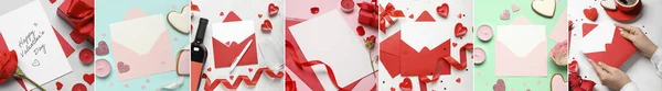 Зіткнення Чистими Листами Декором Дня Святого Валентина — стокове фото
