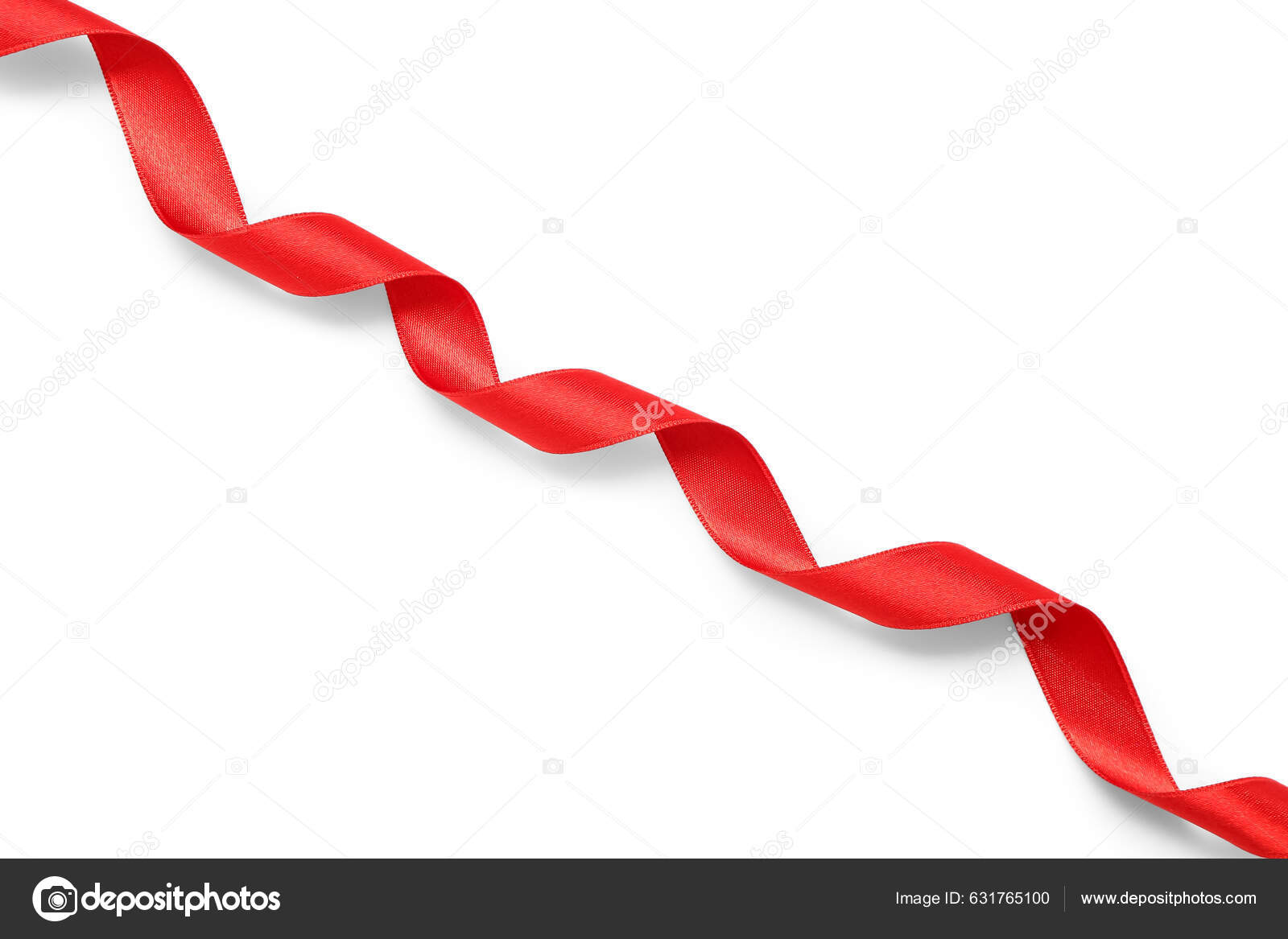 Red Satin Ribbon Isolated White Background Stock Photo by ©serezniy