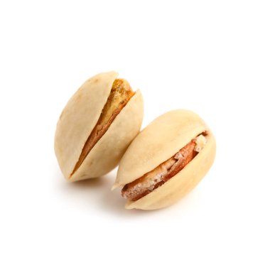 Beyaz arka planda izole edilmiş fıstıklı