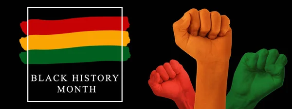 Banner for Black History Month with human fists